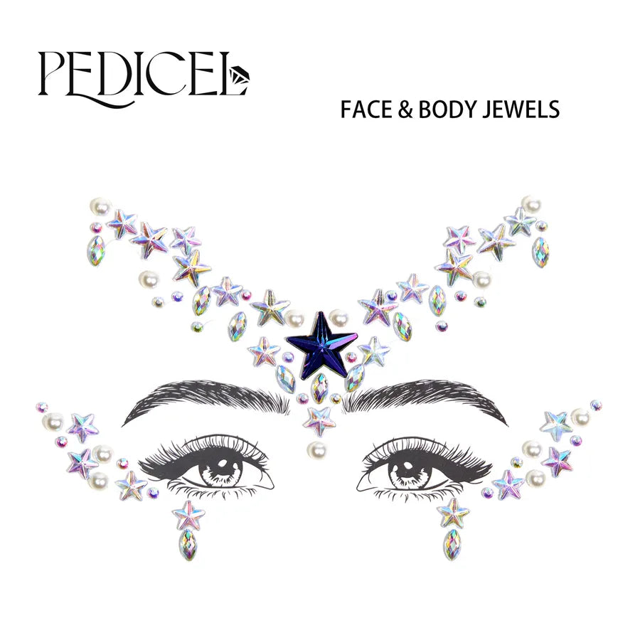 Multicolor Rhinestone Tattoos & Body Art 1 Piece