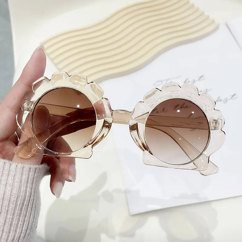 Cute Sweet Solid Color PC Special-Shaped Mirror Full Frame Kids Sunglasses