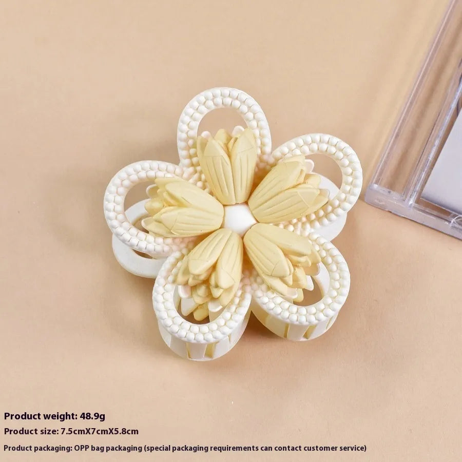 Cute Sweet Women's Flower Plastic Hair Claws