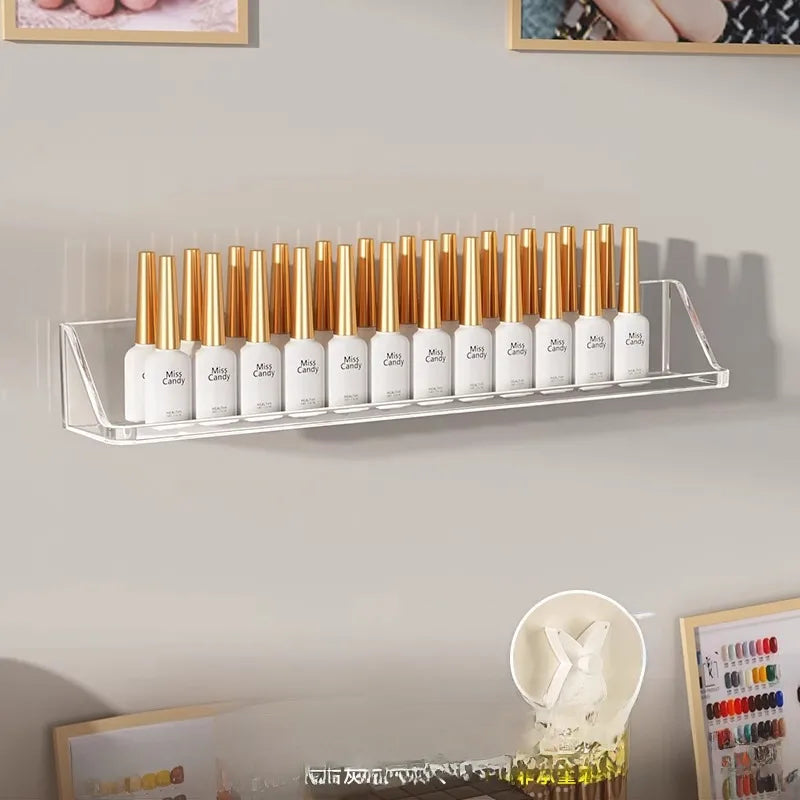 Nail Art Wall Storage Rack Punch-Free Wall Hanging Nail Art Plate Wall Decoration Acrylic Nail Polish Adhesive Display Rack