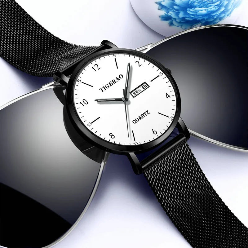 korean style geometric jewelry buckle quartz men's watches