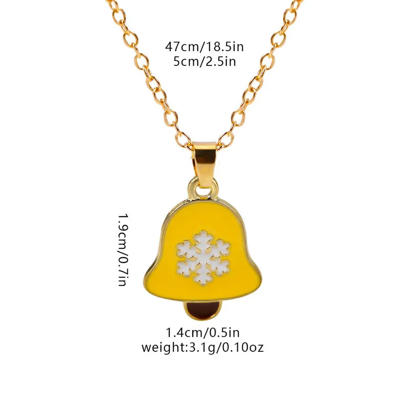 Christmas Elements Deer Santa Claus Alloy Pendant Necklace Christmas Socks Drop Oil Bell Pendant Best Friend Jewelry