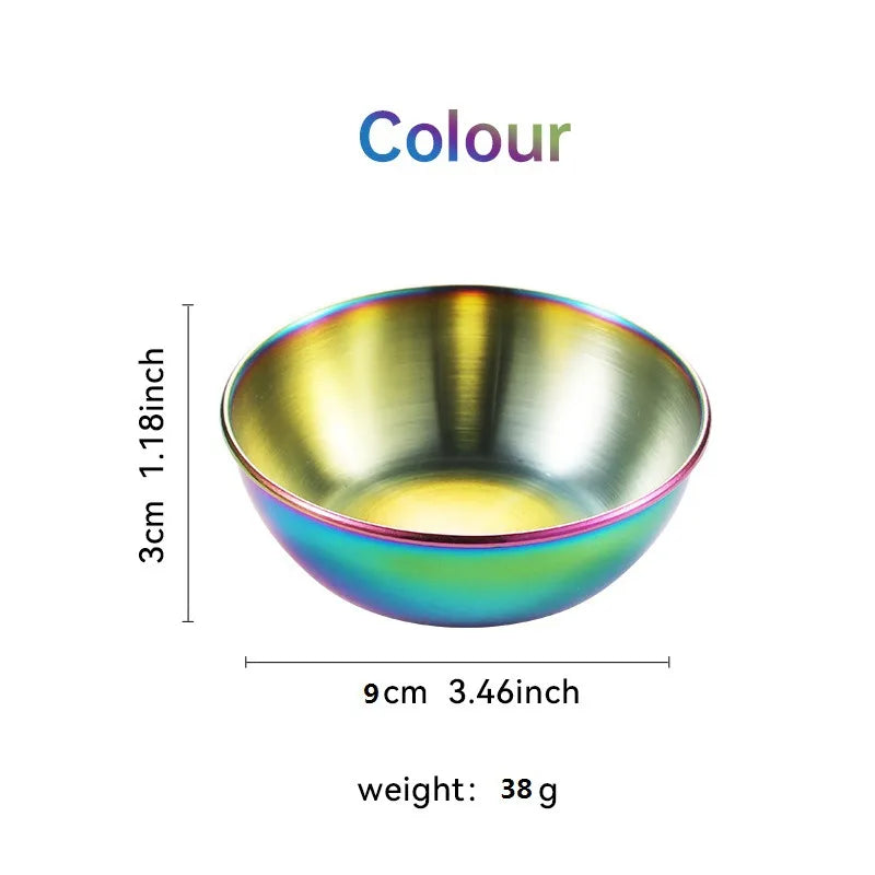 Large Stainless Steel Plate Golden Sauce Seasoning Plate 8-piece Set Household Restaurant Soy Sauce Plate 4-piece Set Dipping Sauce Plate