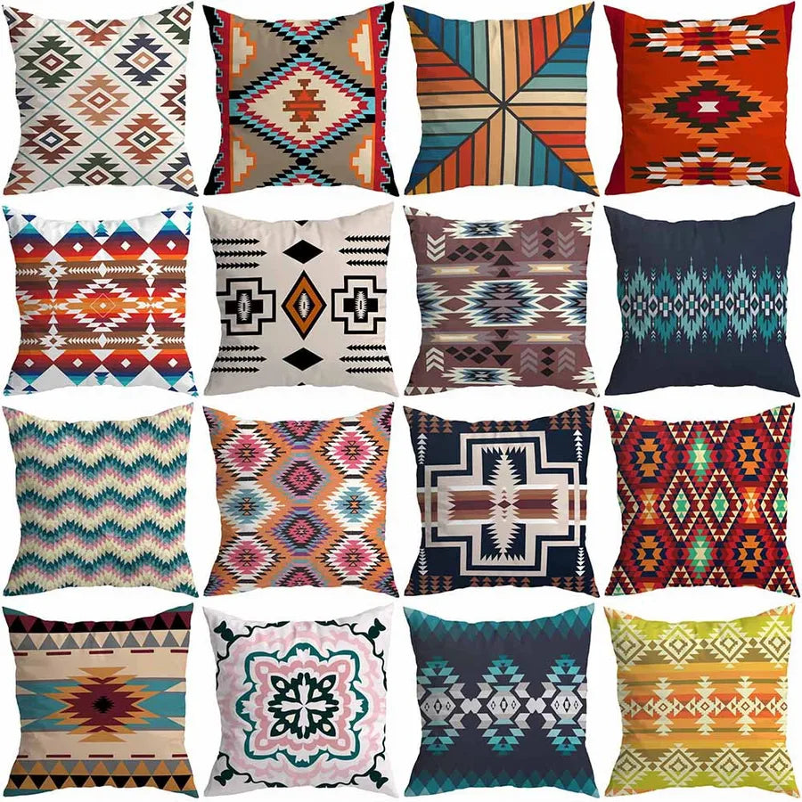 vacation sweet geometric stripe solid color linen fibre peach skin pillow cases