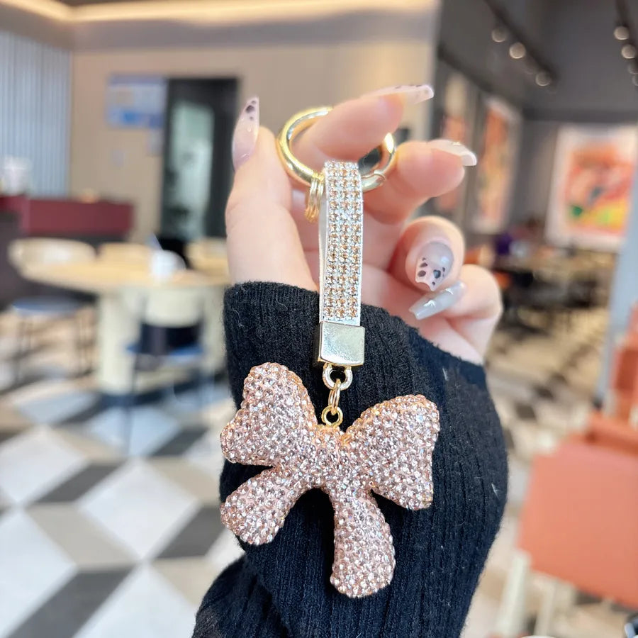 1 Piece Classic Style Bow Knot Metal Unisex Bag Pendant Keychain