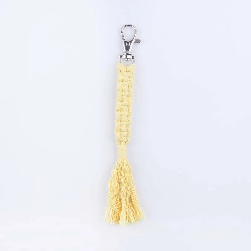 simple style korean style solid color cotton unisex bag pendant keychain