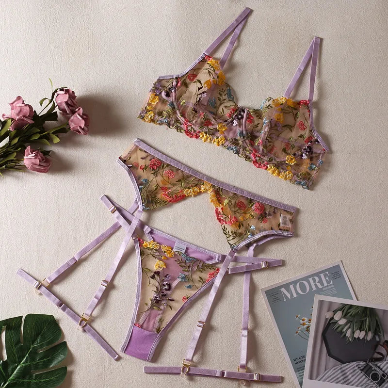 flower lace bras sexy thong sexy lingerie