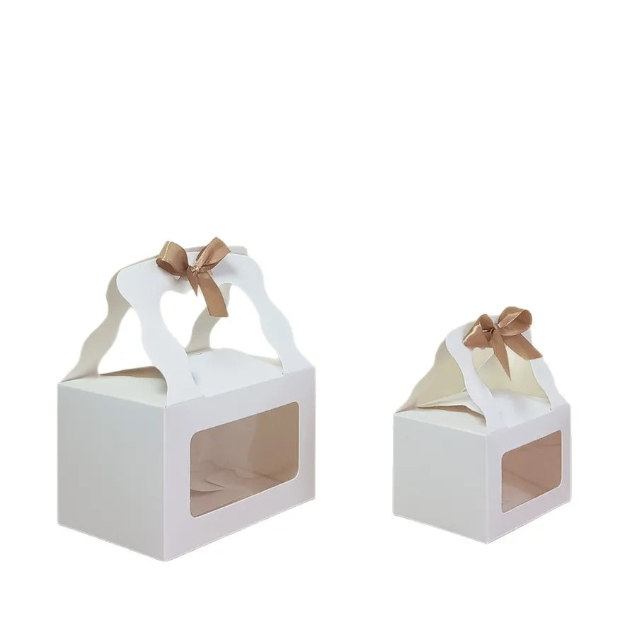 Transparent Window Foldable Handheld Box Creative Paper Box Party Gift Box Chocolate Candy Snack Biscuit Container
