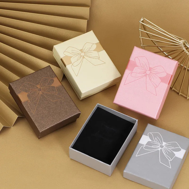 fashion bow knot paper jewelry boxes 1 piece