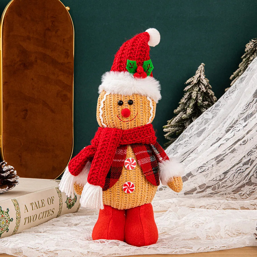 New Christmas Decorations Gingerbread Man Doll Ornament Saint Party Scene Arrangement Children's Gift Doll Holiday Decor
