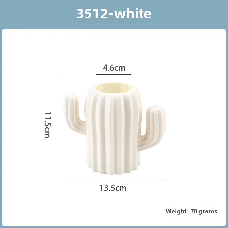 Imitation Ceramic Vase Nordic Plastic Vase Morandi Living Room Ornaments Vase Hydroponic Creative Vase Wholesale