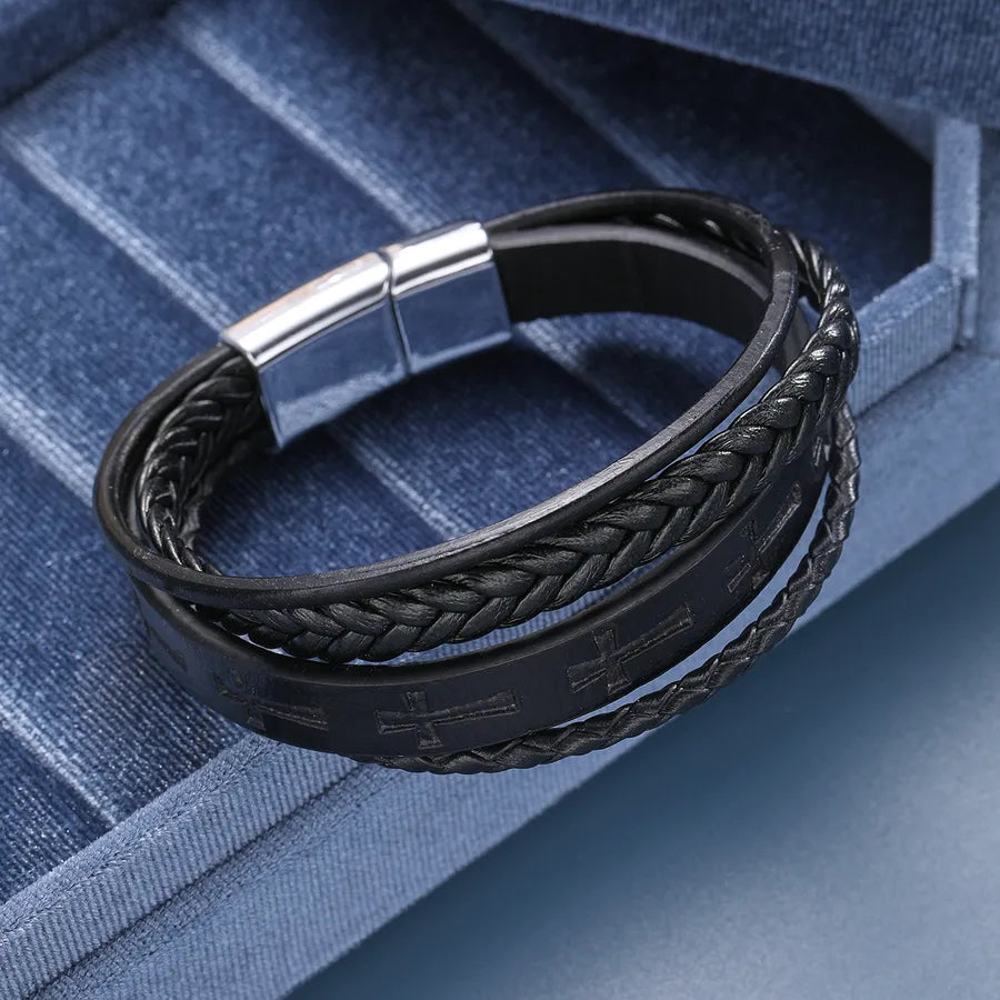 Retro Simple Style Geometric Alloy Men's Bracelets