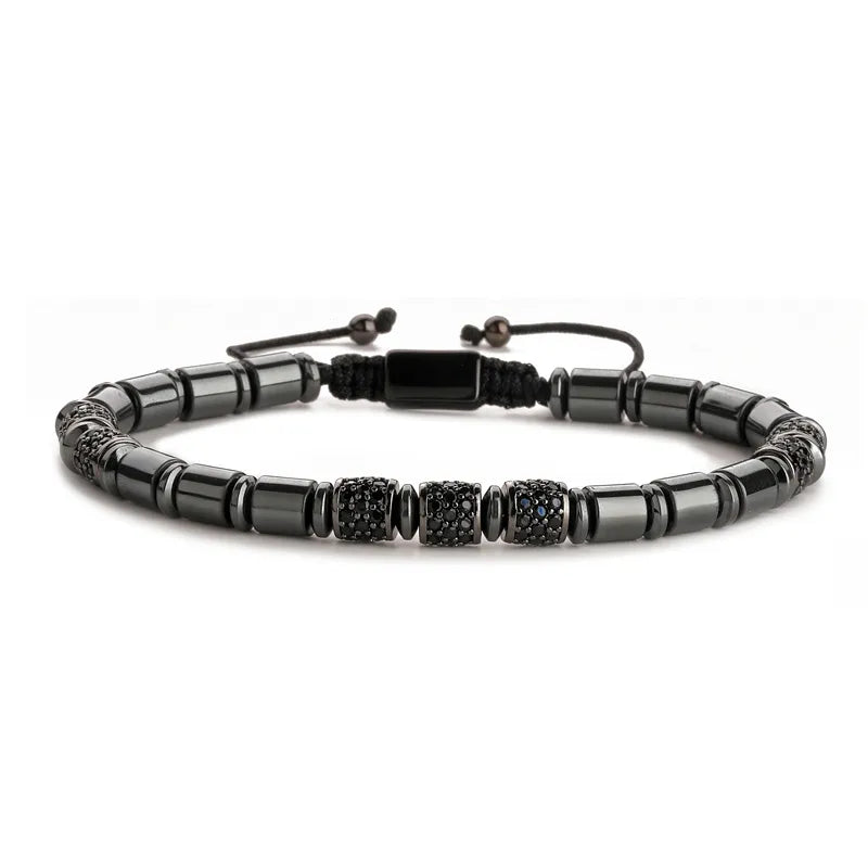 basic classic style geometric stone copper inlay zircon unisex bracelets