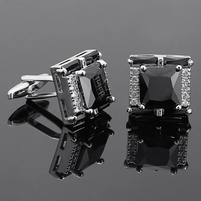 Simple Style Square Alloy Inlay Zircon Unisex Cufflinks 1 Pair