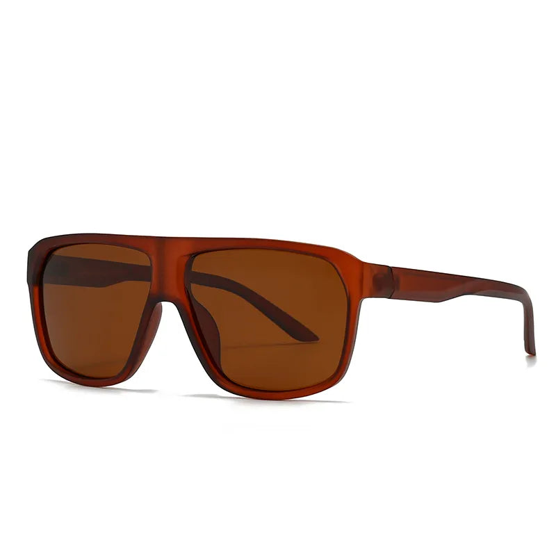 Casual Modern Style Solid Color PC Polarized Light Square Full Frame Men's Sunglasses