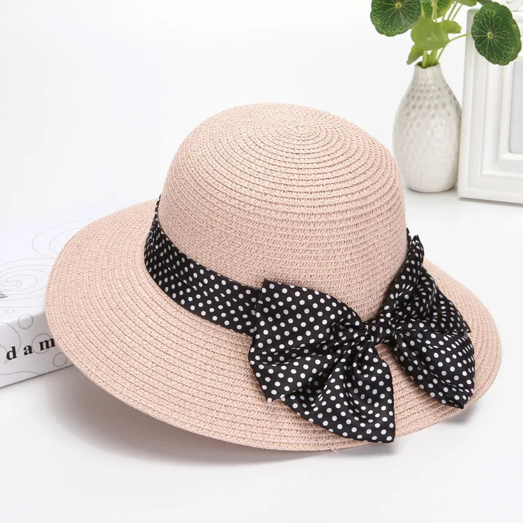 Women's Simple Style Bow Knot Bowknot Flat Eaves Bucket Hat