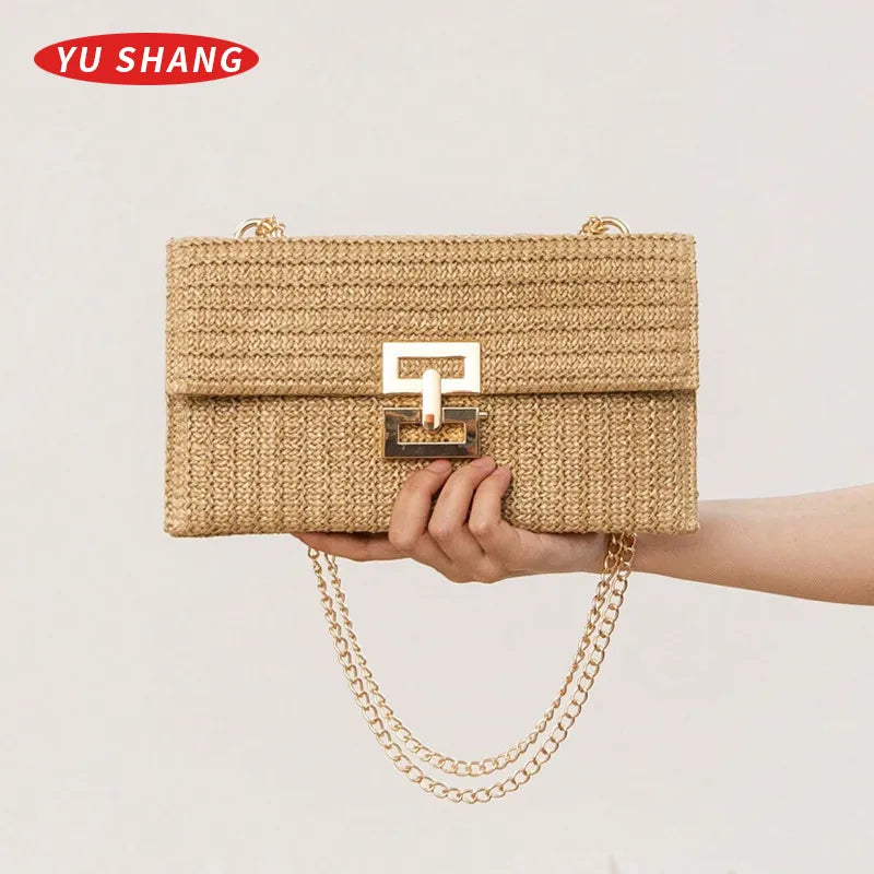 Straw Bow Knot Straw Dumpling Shape Clutches