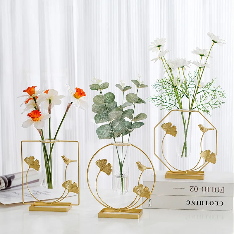 Home Decorations Desktop Flower Ornaments Creative  Style Dining Table Decoration Fake Flower Simulation Flower Vase Advanced Sense
