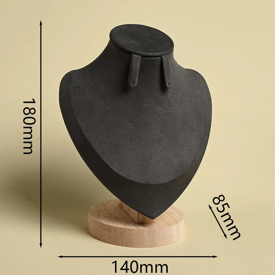 Wooden Mannequin Necklace Earring Jewelry Display Stand Portrait Model Jewelry Accessory Show Rack Handmade Simple Style