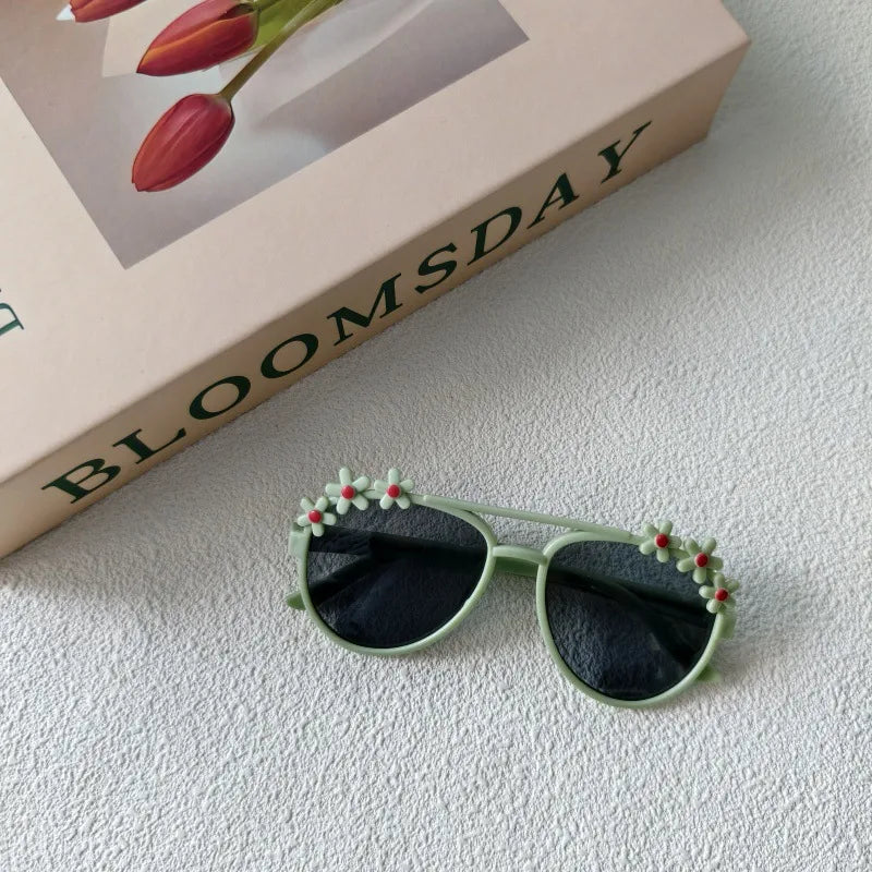 Sweet Simple Style Round UV400 Protection Resin Special-Shaped Mirror Full Frame Kids Sunglasses