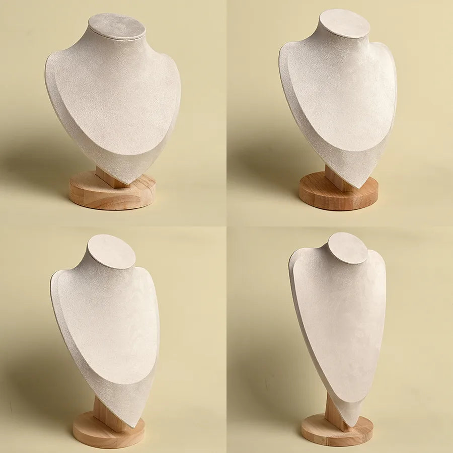 Wooden Mannequin Necklace Jewelry Display Stand Portrait Jewelry Accessory Showcase Handmade Simple Style All Season Use