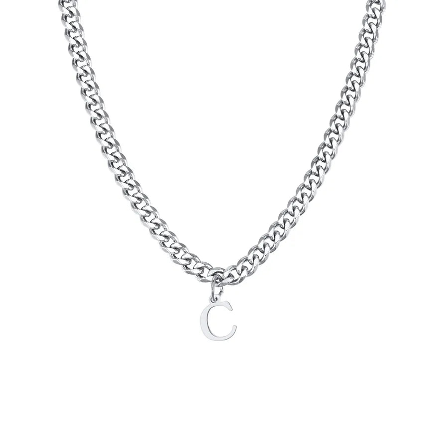 Simple Style Classic Style Letter 304 Stainless Steel Polishing Men's Pendant Necklace Men Pendant Necklaces