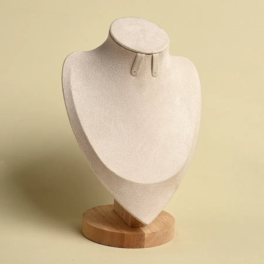 Wooden Mannequin Necklace Earring Jewelry Display Stand Portrait Model Jewelry Accessory Show Rack Handmade Simple Style