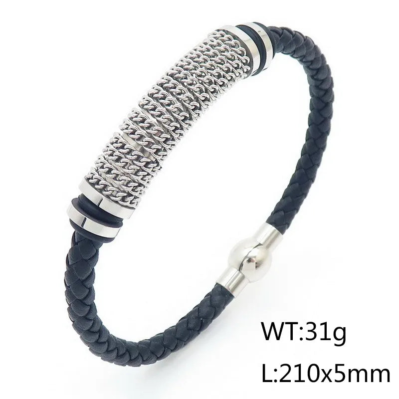 Casual Hip-Hop Geometric Titanium Steel 18K Gold Plated Men's Bangle