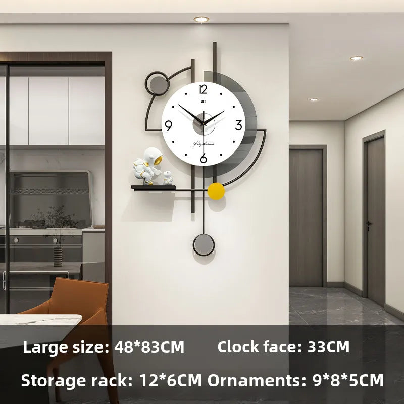 Modern Simple Wall Clock High-end Living Room Home Decoration Dining Room Mute Clock Wall Hanging Fashion Creative Hanging Watch