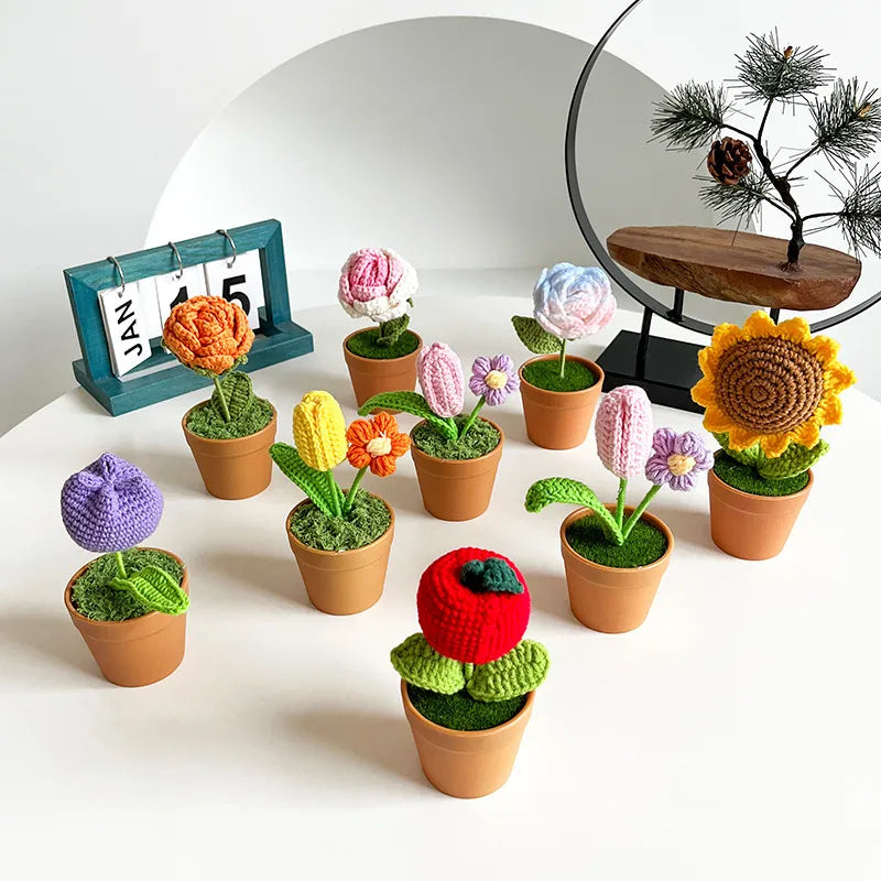 sweet flower knit imitation plants