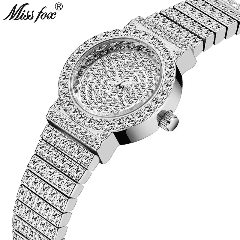 Elegant Shiny Solid Color Jewelry Buckle Quartz Women's Watches