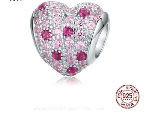 1 Piece 925 Sterling Silver Rhinestones Heart Shape Jewelry Accessories
