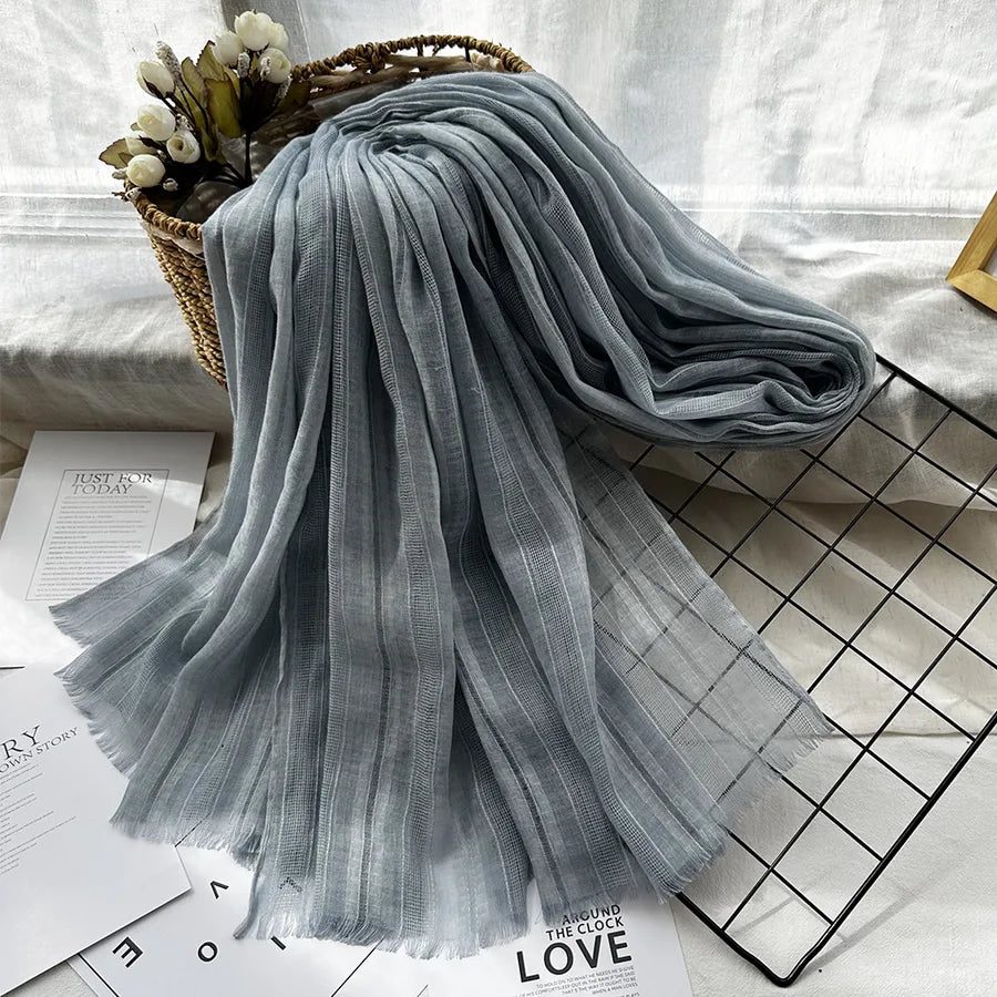 women's elegant gradient color cotton scarves & gloves