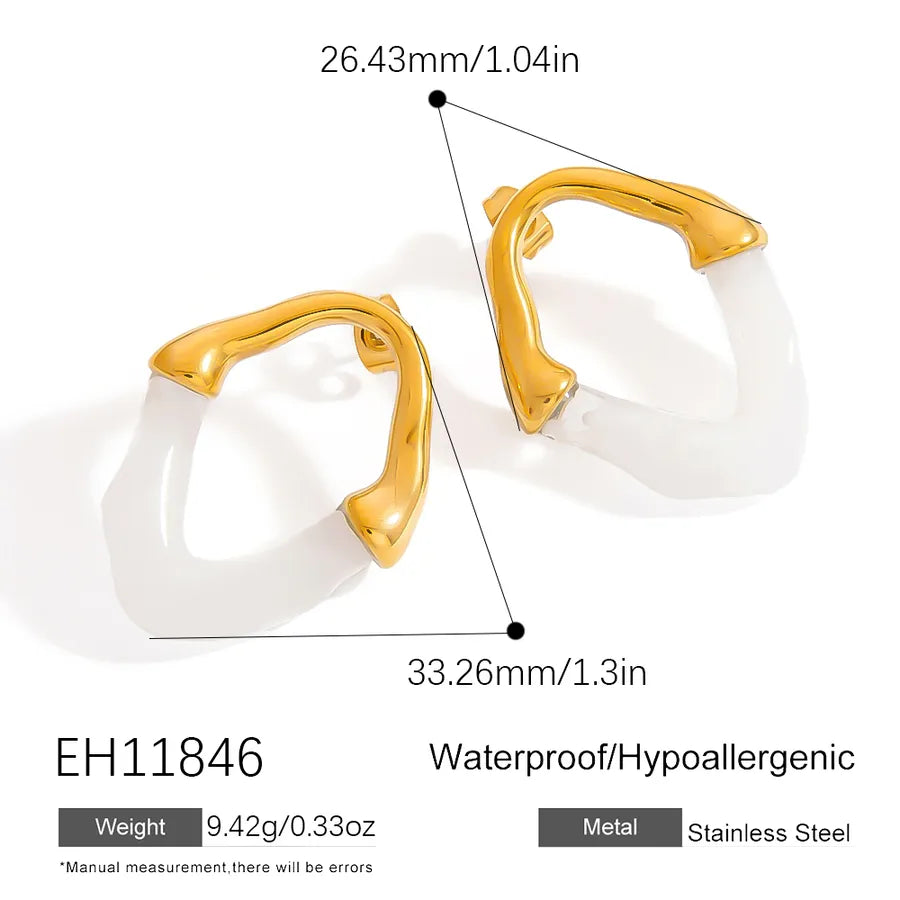 1 Piece Luxurious Sexy Circle 304 Stainless Steel 18K Gold Plated Earrings