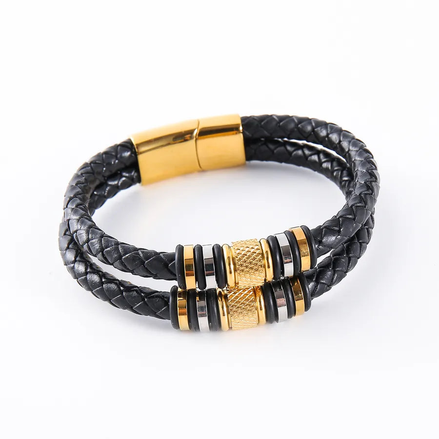 Retro Rock Commute Round 304 Stainless Steel Men's Bangle