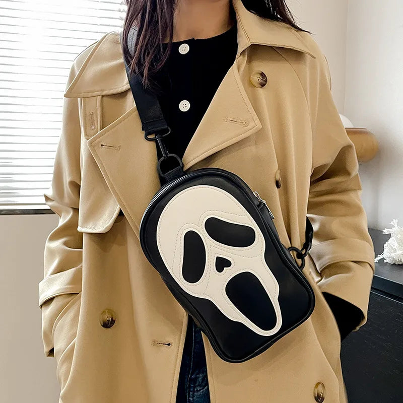 Women's Streetwear Skull Pu Leather Waist Bags
