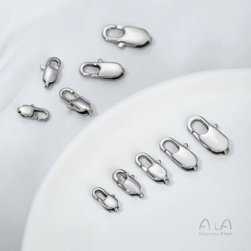 1 Piece 6*11mm Titanium Steel Solid Color Polished Jewelry Buckle Jewelry Accessories