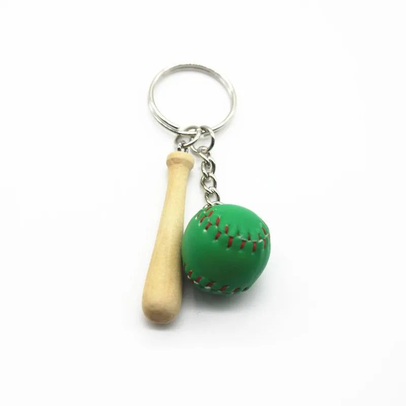 simple style sports ball pu leather metal unisex bag pendant keychain