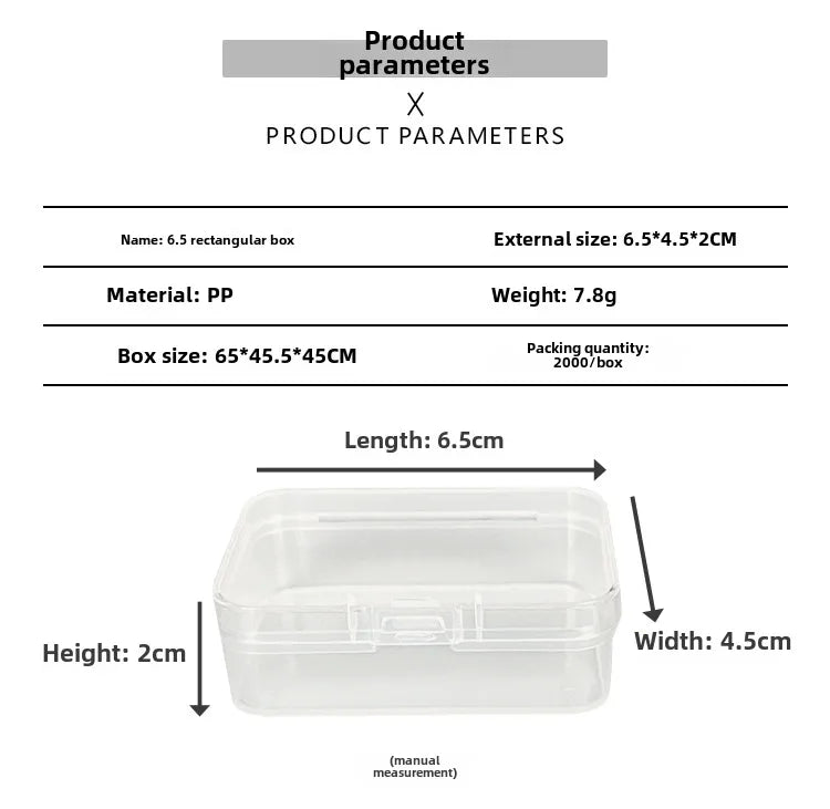 Transparent plastic packaging box hardware tools sample display box parts packaging box accessories Finishing Card storage box
