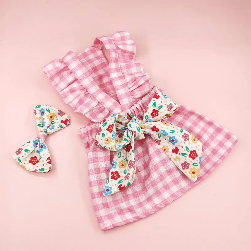 sweet polyester bow knot pet clothing