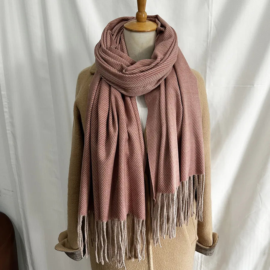 Unisex Sweet Simple Style Solid Color Imitation cashmere Polyester Scarf
