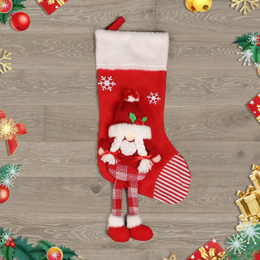 Modern Art Minimalist American Style Christmas Decorations Santa Snowman Reindeer Christmas Socks Christmas Tree Ornaments Gift Bag