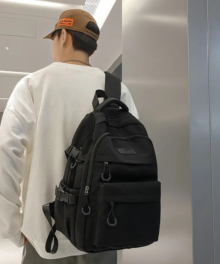 solid color casual daily laptop backpack