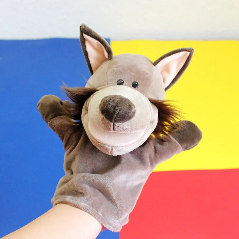 Can open mouth cartoon animal plush hand puppet parent-child toy mouth can move a variety of styles  spot mixed batch