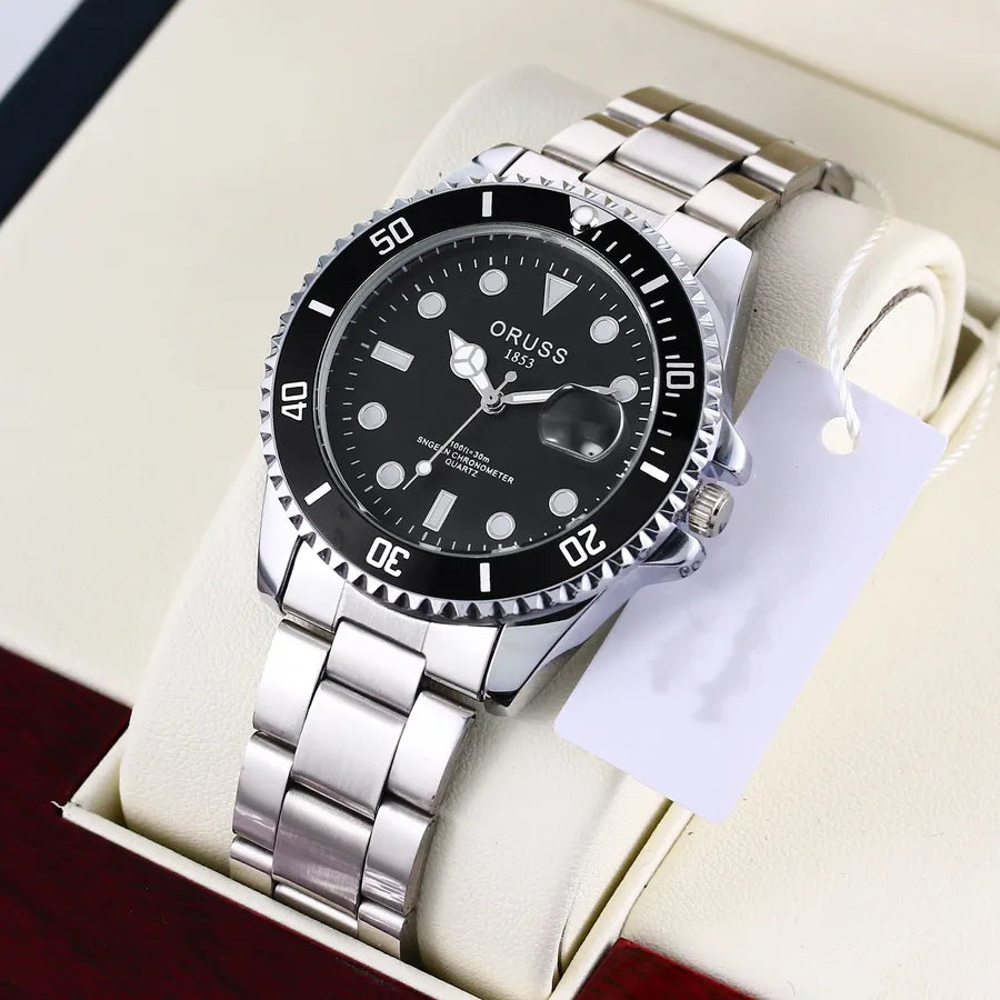 business solid color single folding buckle quartz men's watches