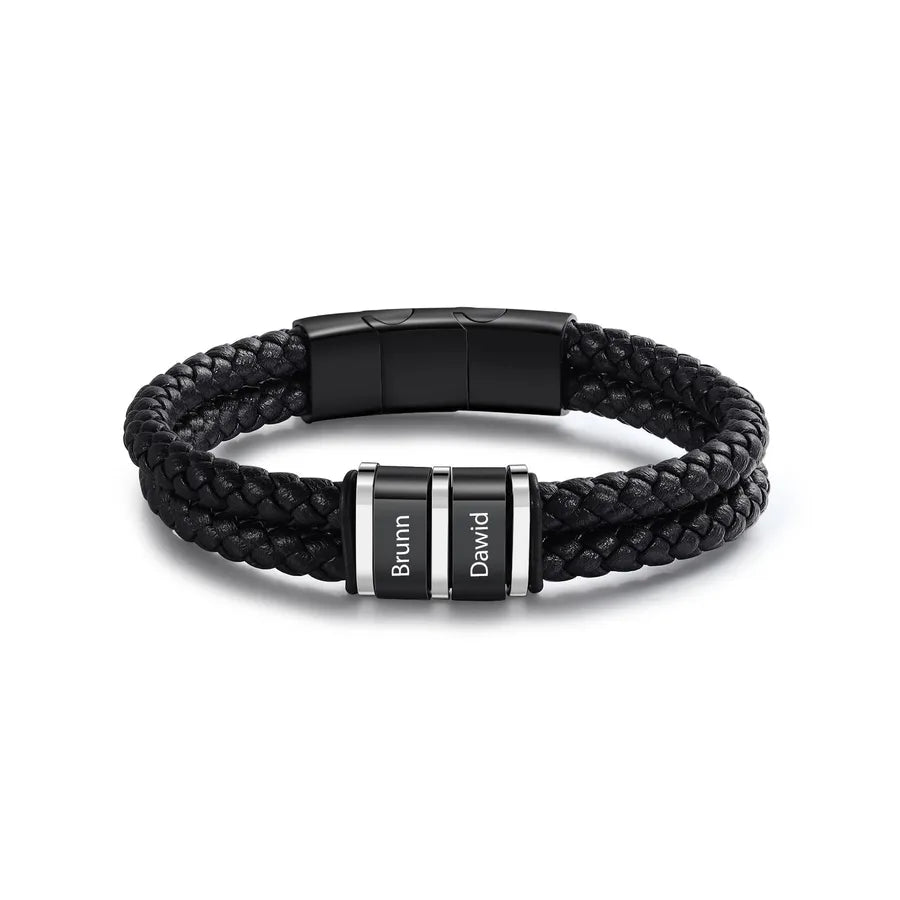 Casual Simple Style Letter Pu Leather Men's Bracelets