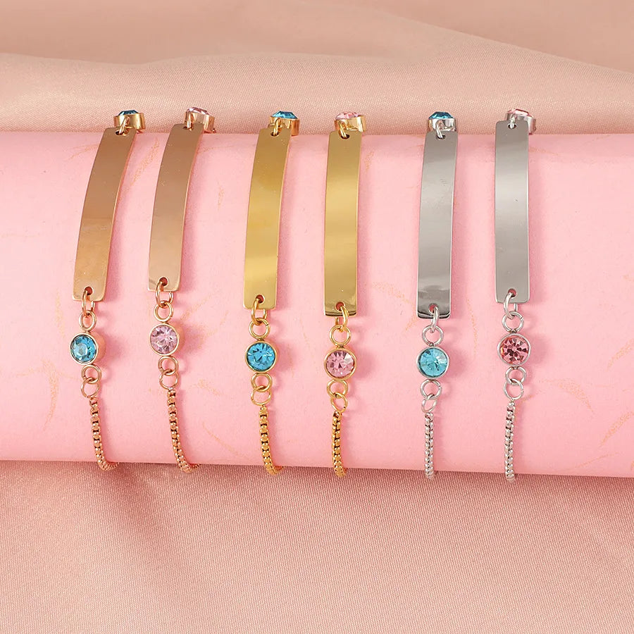 IG Style Simple Style Geometric 304 Stainless Steel Belcher Chain ID Bracelet In Bulk