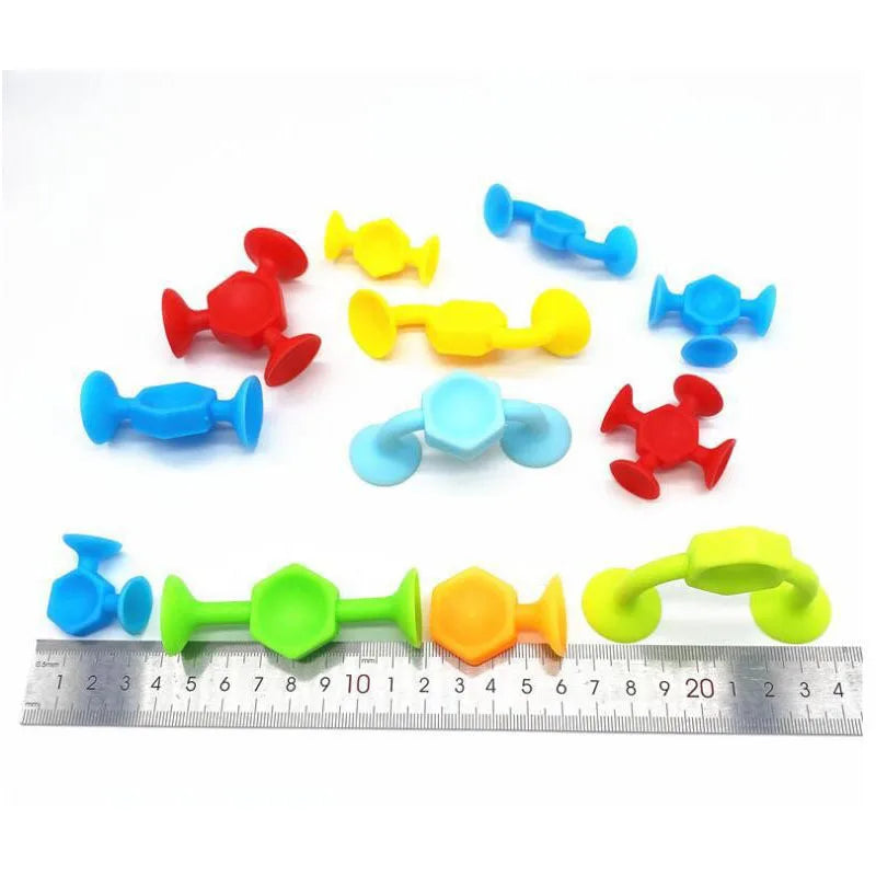 Hot Suction Cup Soft Building Blocks Suction Music Sticky Music Children's Educational DIY Variety Matching Building Blocks Toy