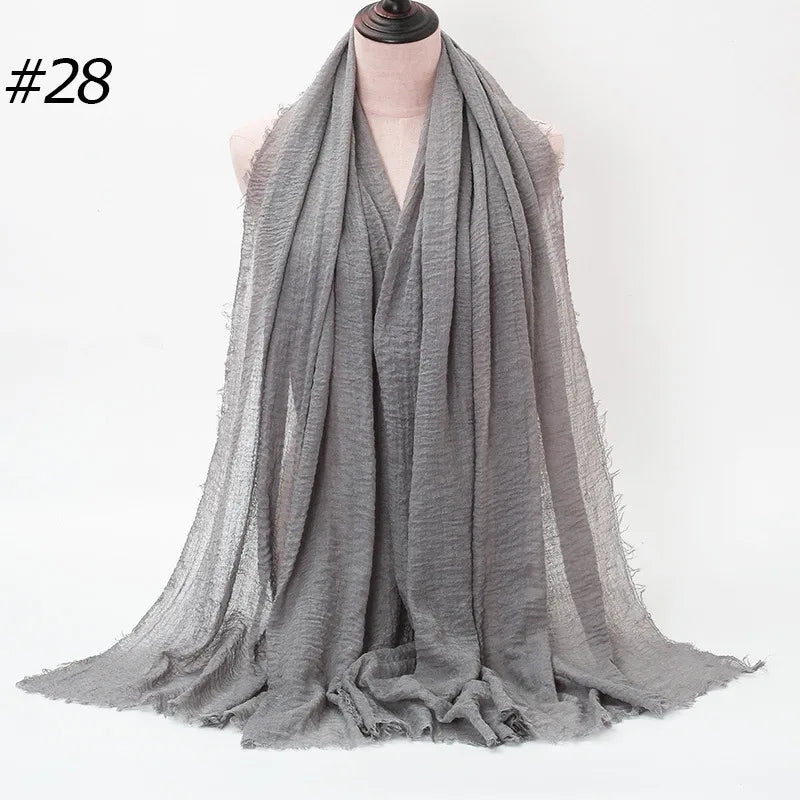 fashion solid color cotton pashmina scarves