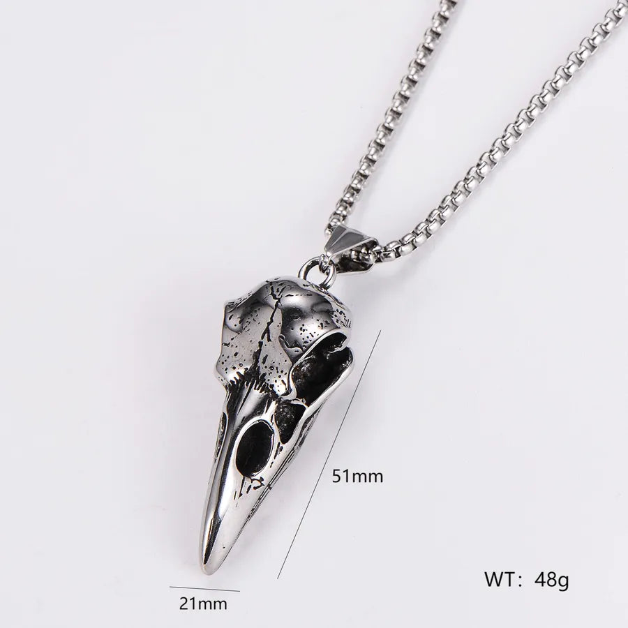 Wholesale Jewelry Hip-Hop Vintage Style Round 304 Stainless Steel Pendant Necklace box chain